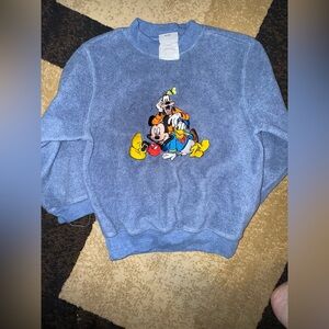 Vintage Disney Blue Crewneck Sweater with Iconic Characters